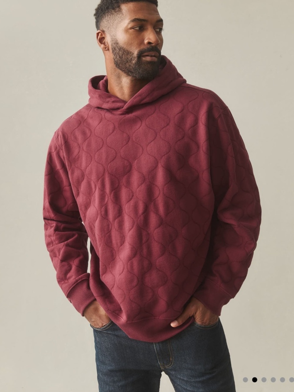 American Giant Unisex Heavyweight Onion Stitch Pullover Hoodie Quilted maroon